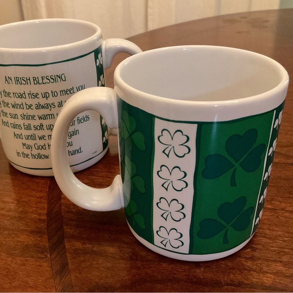 American Greetings Irish Blessing 10 oz. Coffee Mug Set of 2 vintage 1991